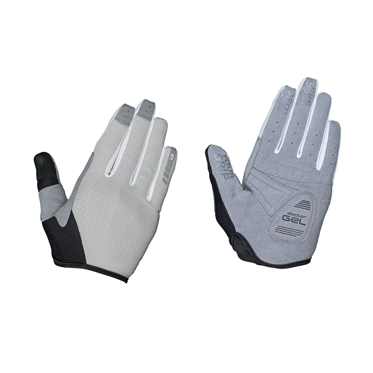 GripGrab Women's Shark Padded Full Finger Glove Grey i gruppen CYKELKLÄDER & UTRUSTNING / CYKLELKLÄDER / Handskar Långa / Dam hos Sävedalens Cykel - 1956 (104403-XSr)