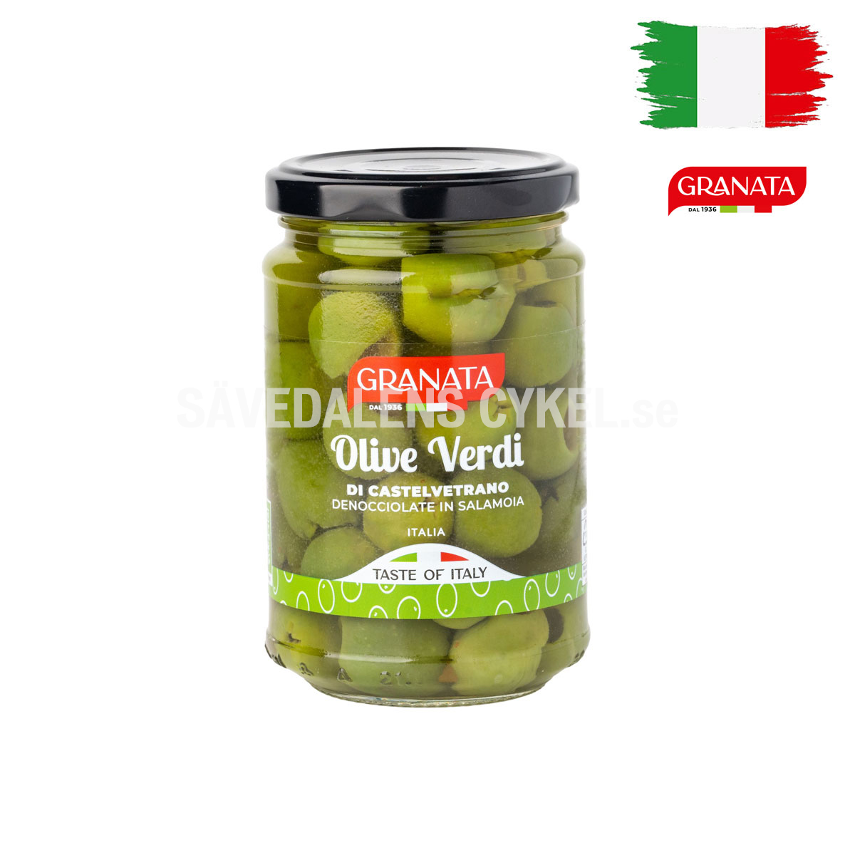 GRANATA Castelvetrano urkärnade gröna oliver - 140g i gruppen KOST/KROPP / DELI SHOP - DELIKATESSBUTIK hos Sävedalens Cykel - 1956 (21-013412)
