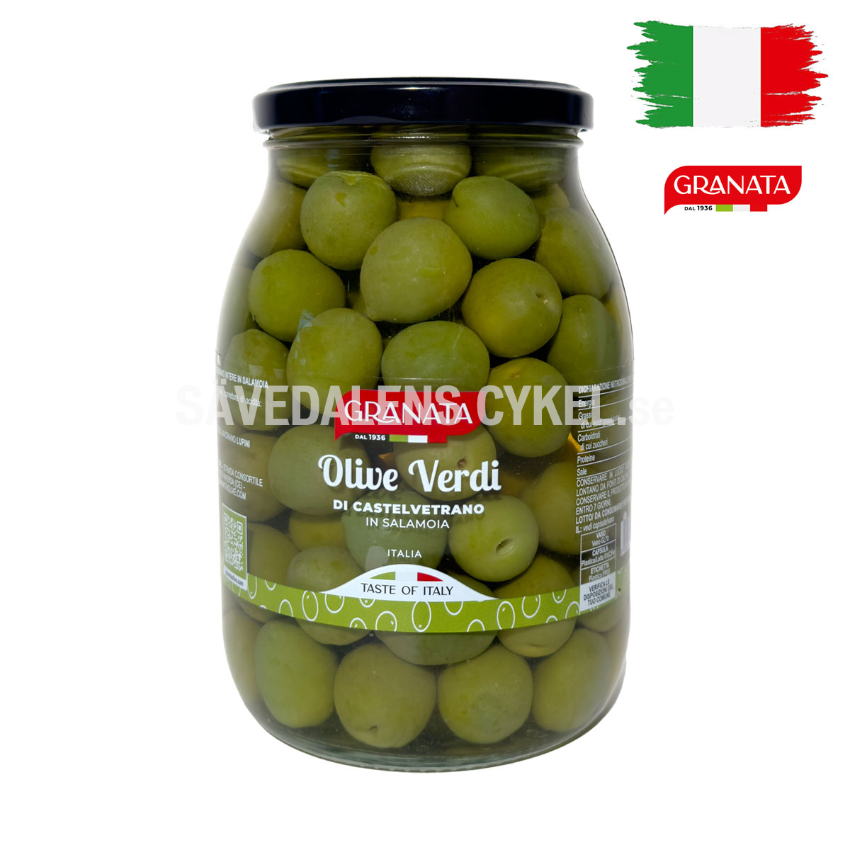 GRANATA Castelvetrano urkärnade gröna oliver-  500g i gruppen KOST/KROPP / DELI SHOP - DELIKATESSBUTIK hos Sävedalens Cykel - 1956 (21-013429)
