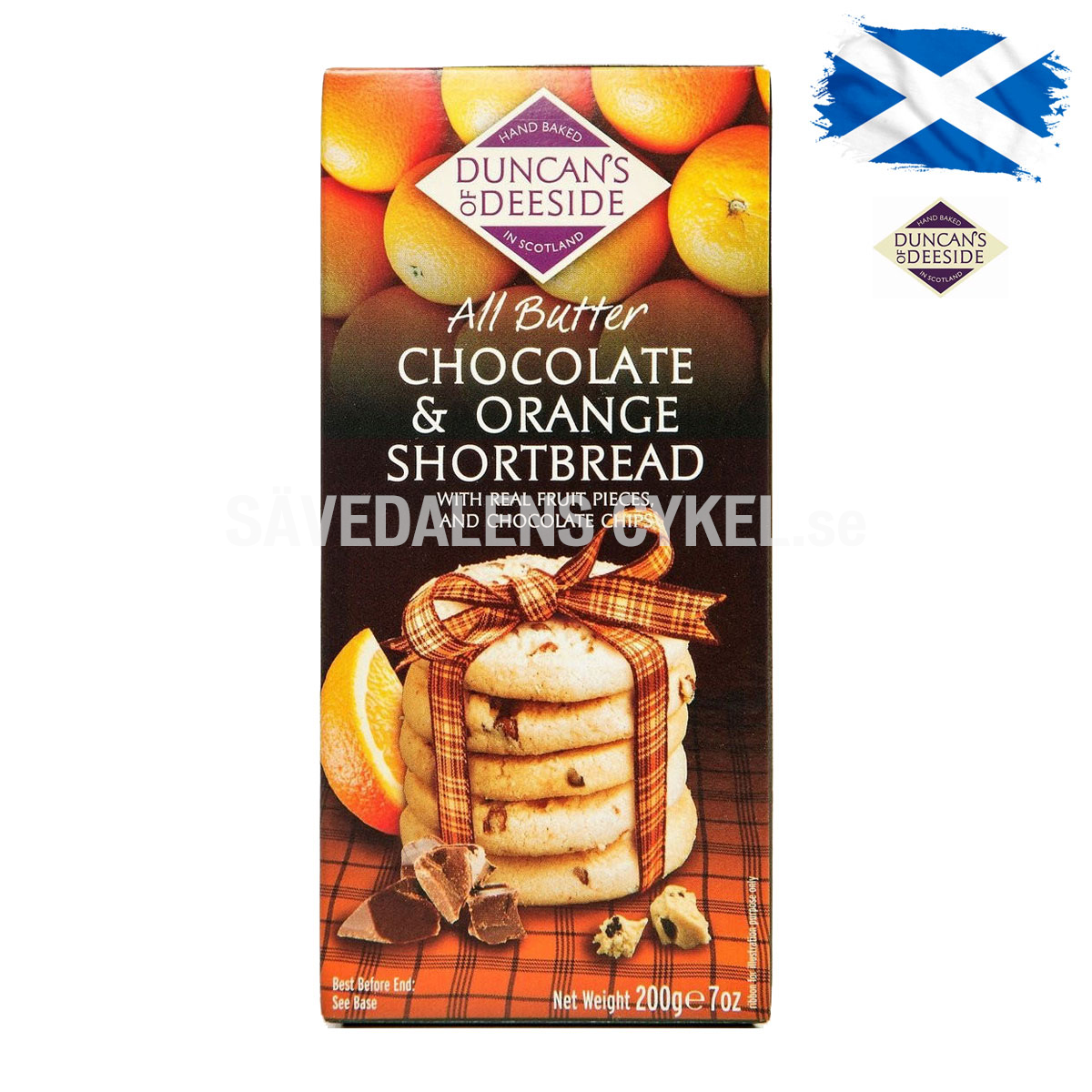 DUNCAN'S OF DEESIDE Choklad & Apelsin Shortbread - 200g i gruppen KOST/KROPP / DELI SHOP - DELIKATESSBUTIK hos Sävedalens Cykel - 1956 (36-112293)