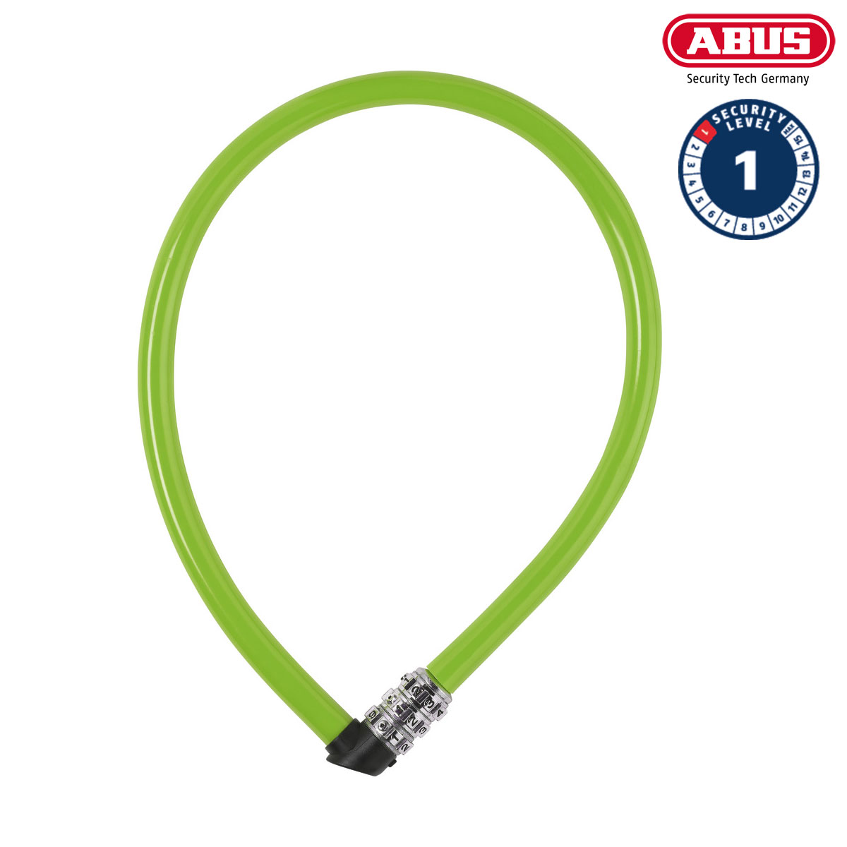 ABUS Wirelås 3406 Combo Green i gruppen CYKELTILLBEHÖR / Cykellås / Spirallås hos Sävedalens Cykel - 1956 (40789-Green)
