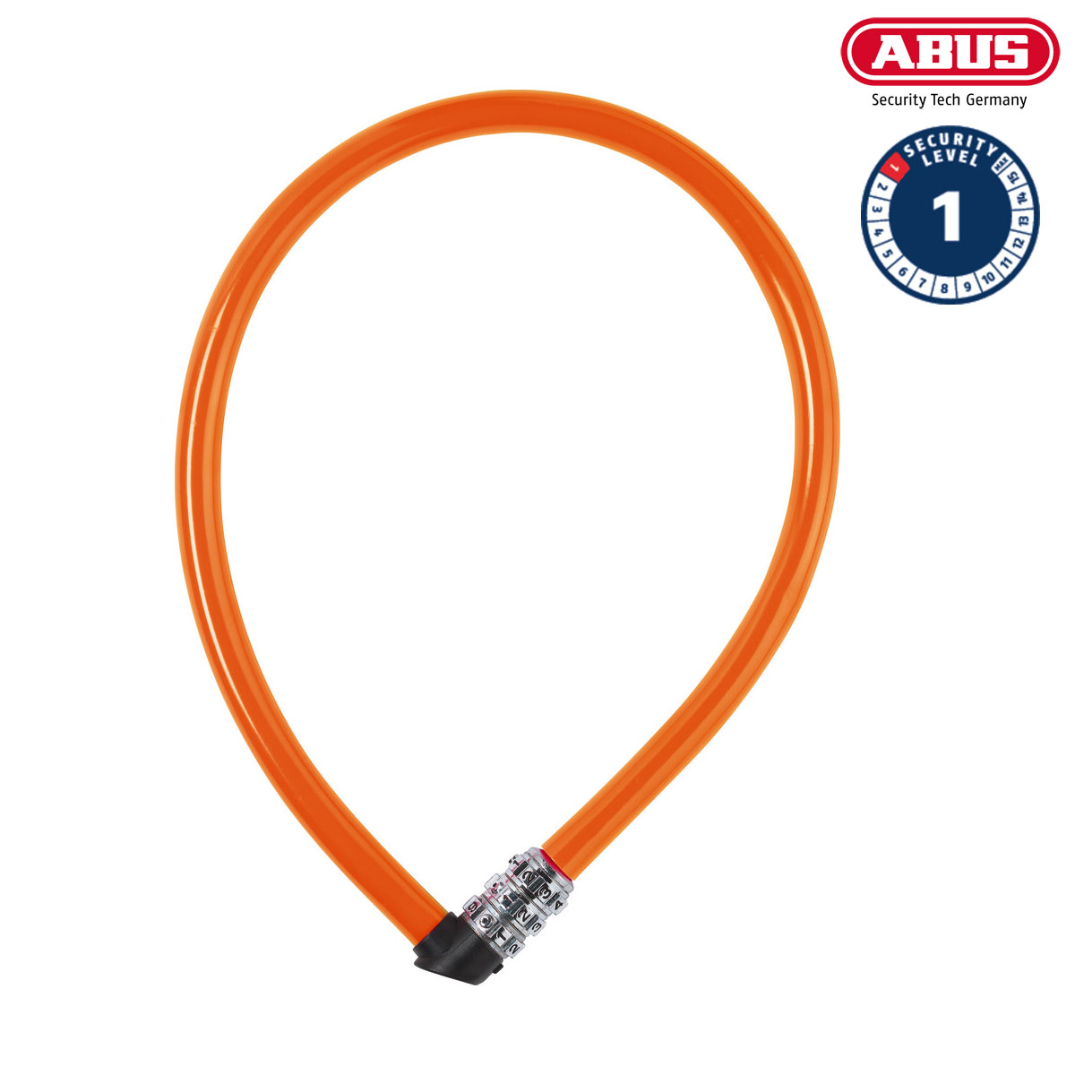 ABUS Wirelås 3406 Combo Orange i gruppen CYKELTILLBEHÖR / Cykellås / Spirallås hos Sävedalens Cykel - 1956 (40789-Orange)