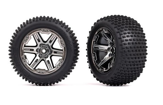 Däck & Fälg Alias / RXT Svart Krom 2.8 Bak (TSM-Rated) 2-pack i gruppen RC - RADIOSTYRT / RC HJUL - DÄCK hos Sävedalens Cykel - 1956 (423772R)