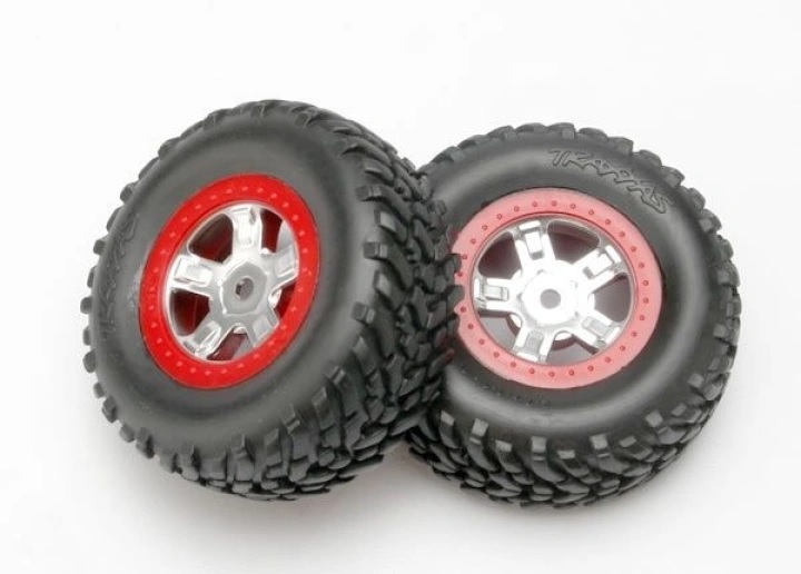 Traxxas Däck & Fälg SCT/SCT Krom-Röd 1/16 (2) i gruppen RC - RADIOSTYRT / RC HJUL - DÄCK hos Sävedalens Cykel - 1956 (427073A)