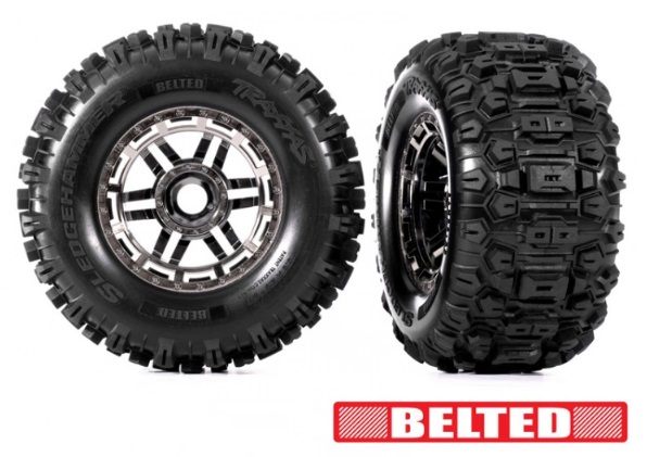 Traxxas Däck & Fälg Sledgehammer Förstärkta / MAXX 17mm Svart Krom 2.8/3.6'' TSM (2) i gruppen RC - RADIOSTYRT / RC HJUL - DÄCK hos Sävedalens Cykel - 1956 (428979A)