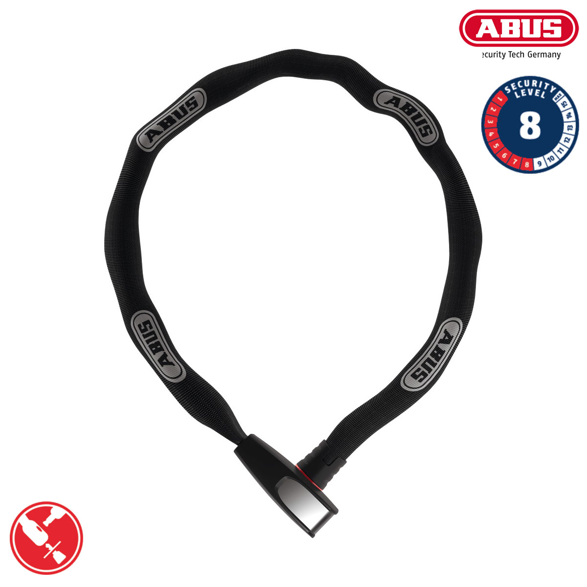 ABUS Kättinglås 8807 Steel-O-Chain i gruppen CYKELTILLBEHÖR / Cykellås / Kättinglås hos Sävedalens Cykel - 1956 (71195)