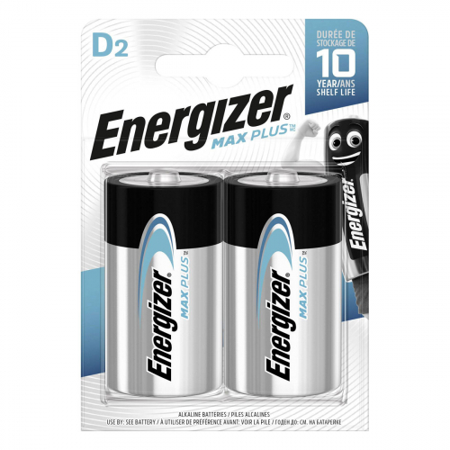 Energizer Max Plus Batteri R20 (D) Alkaliskt 1.5 V 2-pack i gruppen CYKELTILLBEHÖR / Batterier hos Sävedalens Cykel - 1956 (7638900423358)