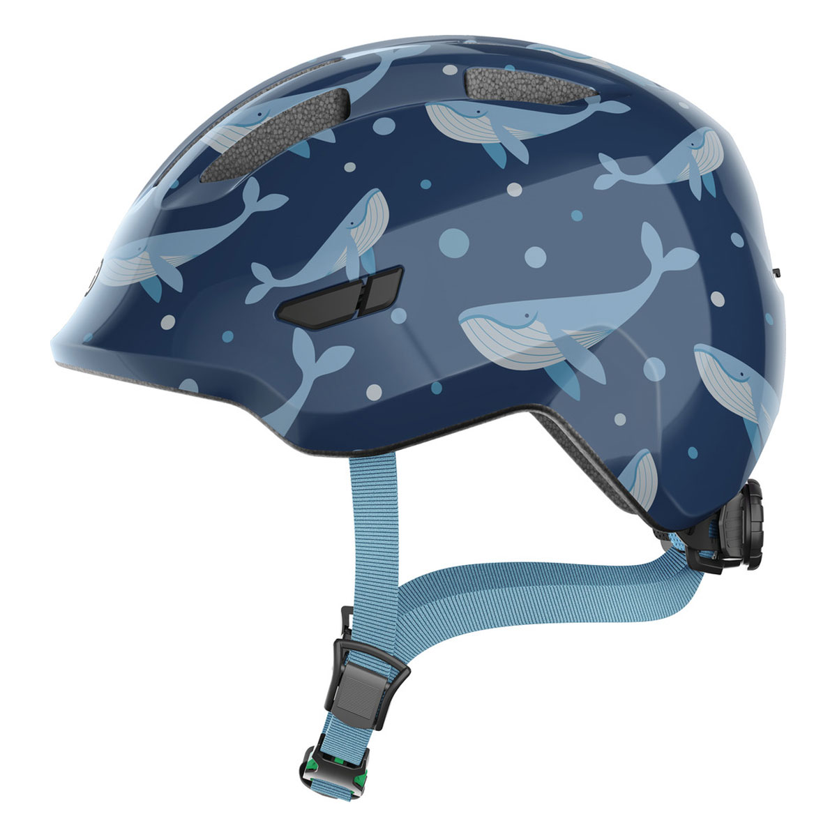 ABUS Hjälm Smiley 3.0 Blue Whale - GRÖNT SPÄNNE i gruppen CYKELKLÄDER & UTRUSTNING / CYKELHJÄLM / Cykelhjälm Barn hos Sävedalens Cykel - 1956 (96701-4550r)