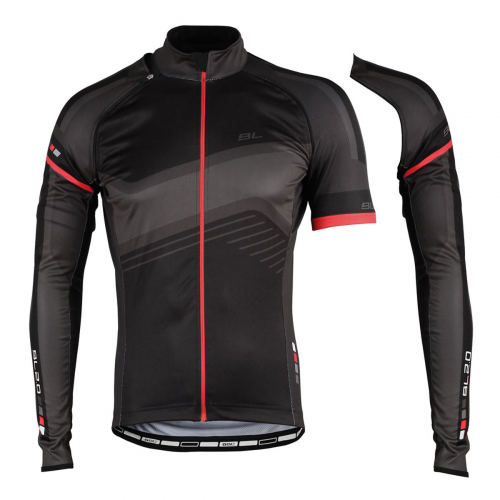 BL Dallas Long Detachable Sleeves Jersey Black i gruppen CYKELKLÄDER & UTRUSTNING / CYKLELKLÄDER / Tröja Lång Ärm / Unisex hos Sävedalens Cykel - 1956 (BL44516-001-Sr)