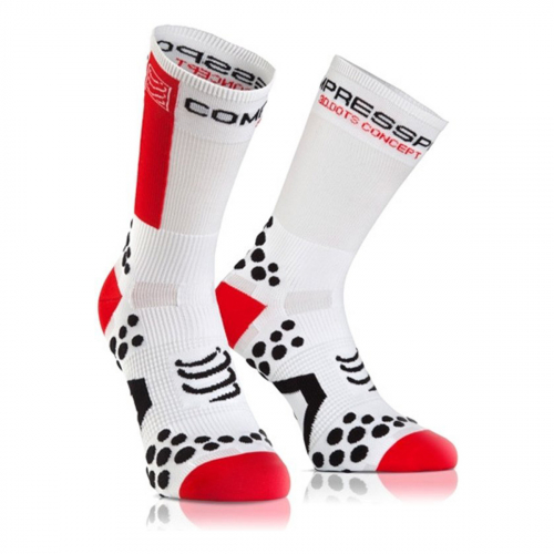 Compressport Racing Socks V2.1 Bike Hi White/Red i gruppen OUTLET hos Sävedalens Cykel - 1956 (BSHV212-00RD-T1r)