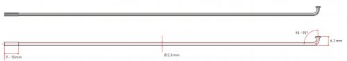 Eker Rostfri 2 mm 80 - 310 mm i gruppen  hos Sävedalens Cykel - 1956 (ER-280r)