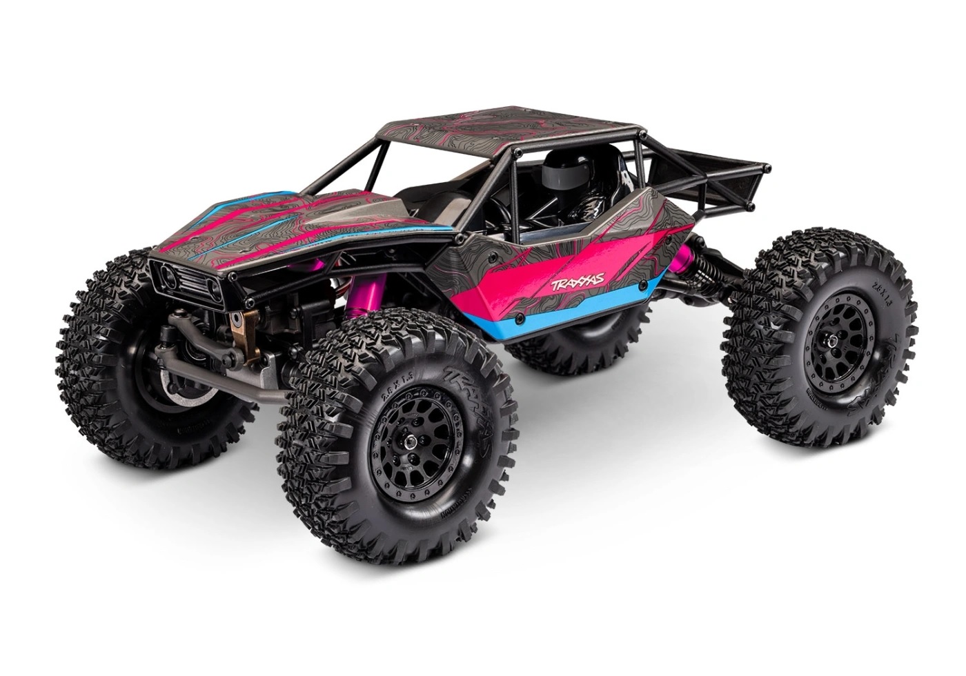 Traxxas TXC-4M 1/18 Extreme Crawler Rosa RTR - 3S LiPo/USB Laddare i gruppen RC - RADIOSTYRT / CRAWLER/SCALE TRAIL hos Sävedalens Cykel - 1956 (TRX120074-1-PINK)