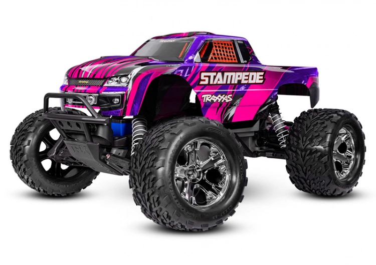 Traxxas Stampede 2WD 1/10 RTR TQ EHD Rosa USB-C - Med Batteri/Laddare i gruppen RC - RADIOSTYRT / RADIOSTYRDA BILAR hos Sävedalens Cykel - 1956 (TRX36254-8-PINK)