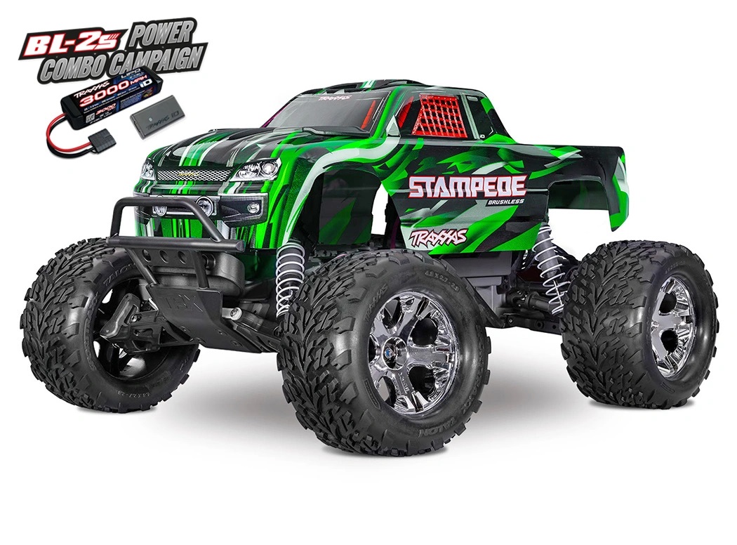 Mässpris till 29/3 Traxxas Stampede 2WD 1/10 RTR TQ BL-2s HD Grön i gruppen RC - RADIOSTYRT / MONSTER TRUCK hos Sävedalens Cykel - 1956 (TRX36354-4-GRN)