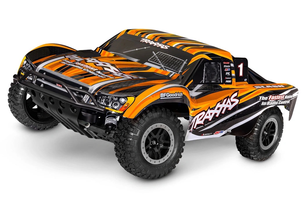 Traxxas Slash 2WD 1/10 RTR TQ Orange EHD Clipless USB - Med Batteri/Laddare i gruppen RC - RADIOSTYRT / SHORT-COURSE TRUCKS hos Sävedalens Cykel - 1956 (TRX58234-8-ORNG)