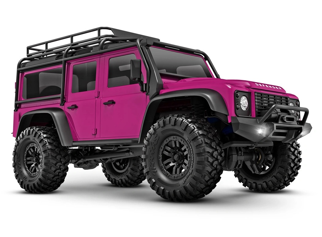 Traxxas TRX-4M 1/18 Land Rover Defender Crawler Rosa RTR - 2S LiPo/USB Laddare i gruppen RC - RADIOSTYRT / CRAWLER/SCALE TRAIL hos Sävedalens Cykel - 1956 (TRX97054-1-PINK)