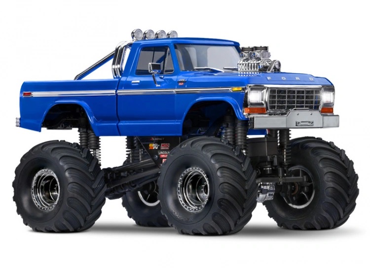 Traxxas TRX-4M 1/18 Ford F-150 Monster Truck RTR Blå - 2S LiPo/USB Laddare i gruppen RC - RADIOSTYRT / RADIOSTYRDA BILAR hos Sävedalens Cykel - 1956 (TRX98044-1-BLUE)