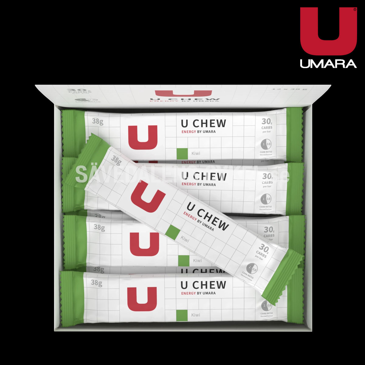 U Chew Kiwi (12-pack) (30g Carbs) i gruppen ENERGITILLSKOTT hos Sävedalens Cykel - 1956 (U-25010)