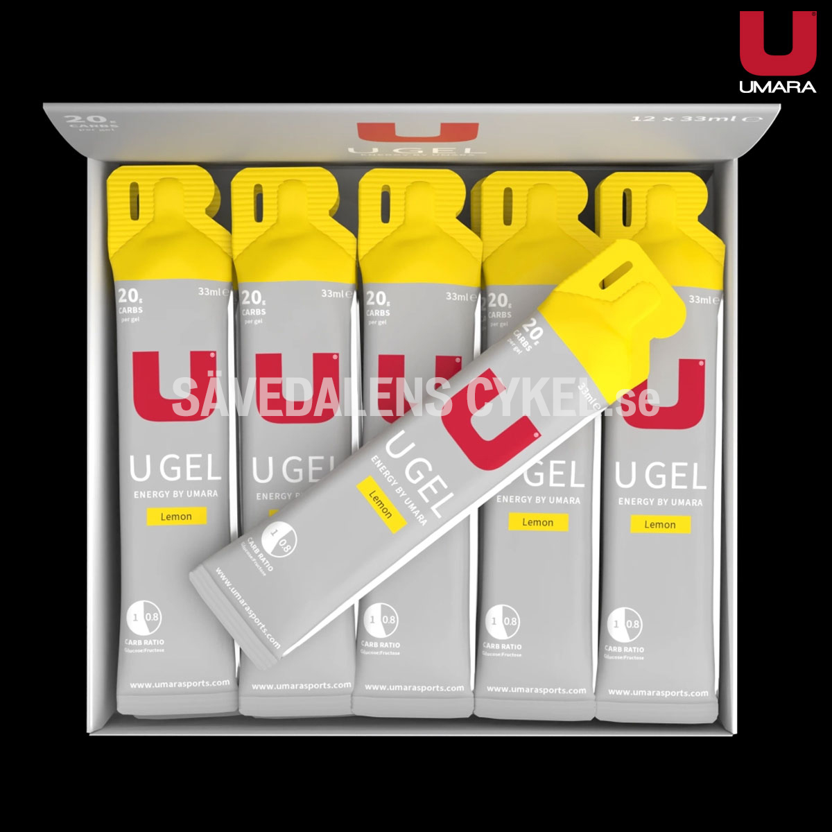 UMARA Gel Citron (20g Carbs) 12-PACK i gruppen ENERGITILLSKOTT hos Sävedalens Cykel - 1956 (U-26134)