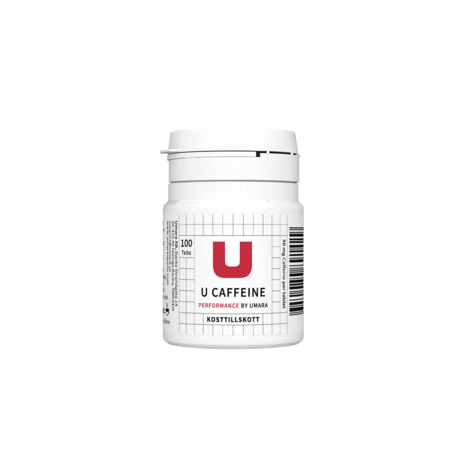 Umara U Caffeine 50 mg 100 st i gruppen ENERGITILLSKOTT hos Sävedalens Cykel - 1956 (U-50200)