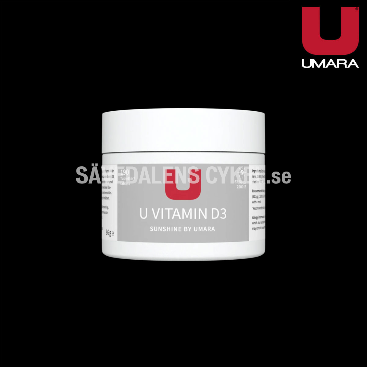 UMARA Vitamin D3 2500IE (190st) i gruppen ENERGITILLSKOTT hos Sävedalens Cykel - 1956 (U-50303)