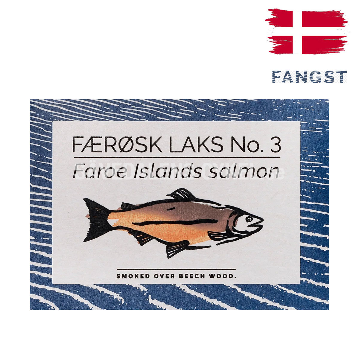 FANGST Færøsk Laks No3 Bokspånsrökt Lax Färöarna - 110g