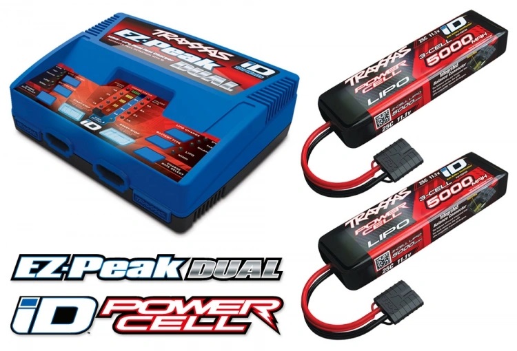 Traxxas Batteriladdare EZ-Peak Dual 8A och 2 x 3S 5000mAh Batteri Combo