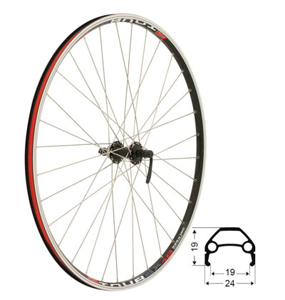 Skeppshult Framhjul 28 tum Svart/Silver Centerlock