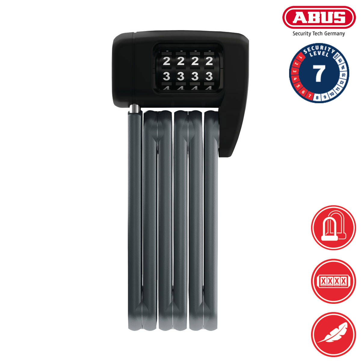 ABUS Vikbart lås 6055 Bordo Lite Mini Combo