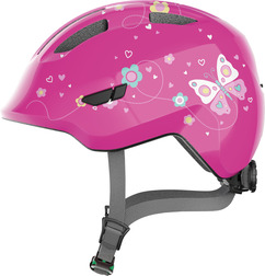 ABUS Hjälm Smiley 3.0 Pink Butterfly 50-55 / M - GRÖNT SPÄNNE