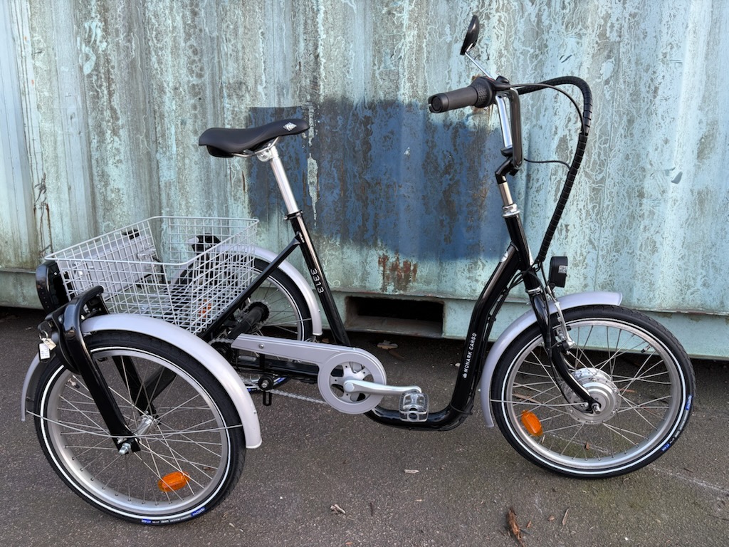 Trehjuling Monark Cargo 20tum ELCYKEL Svart Begagnad - Nyskick 