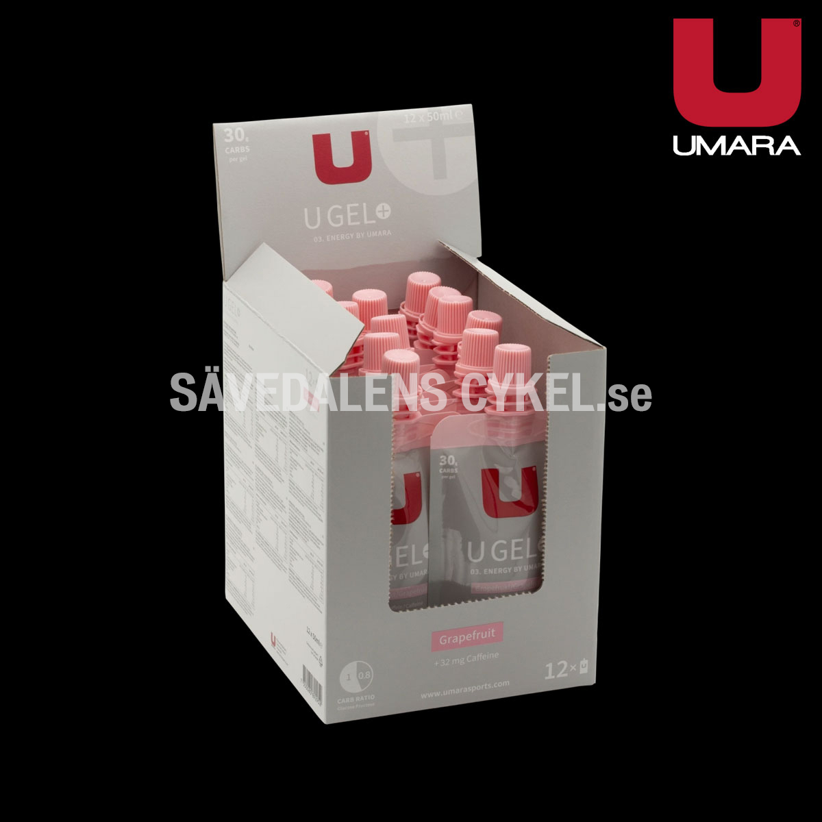 UMARA Gel Grape+koffein Skruvkork (30g Carbs) 12-PACK