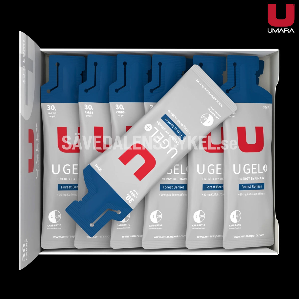 UMARA Gel (30g Skogsbär + koffein Carbs) 12-PACK