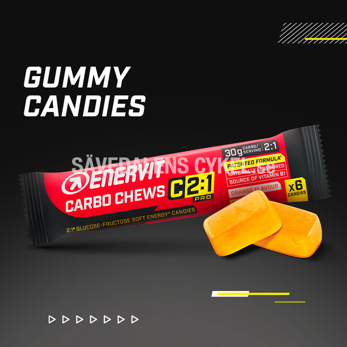 ENERVIT Carbo Chews C2:1 3x34g 3-pack