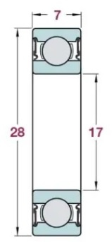 Maskinkullager 17287-2RS 17x28x7 mm