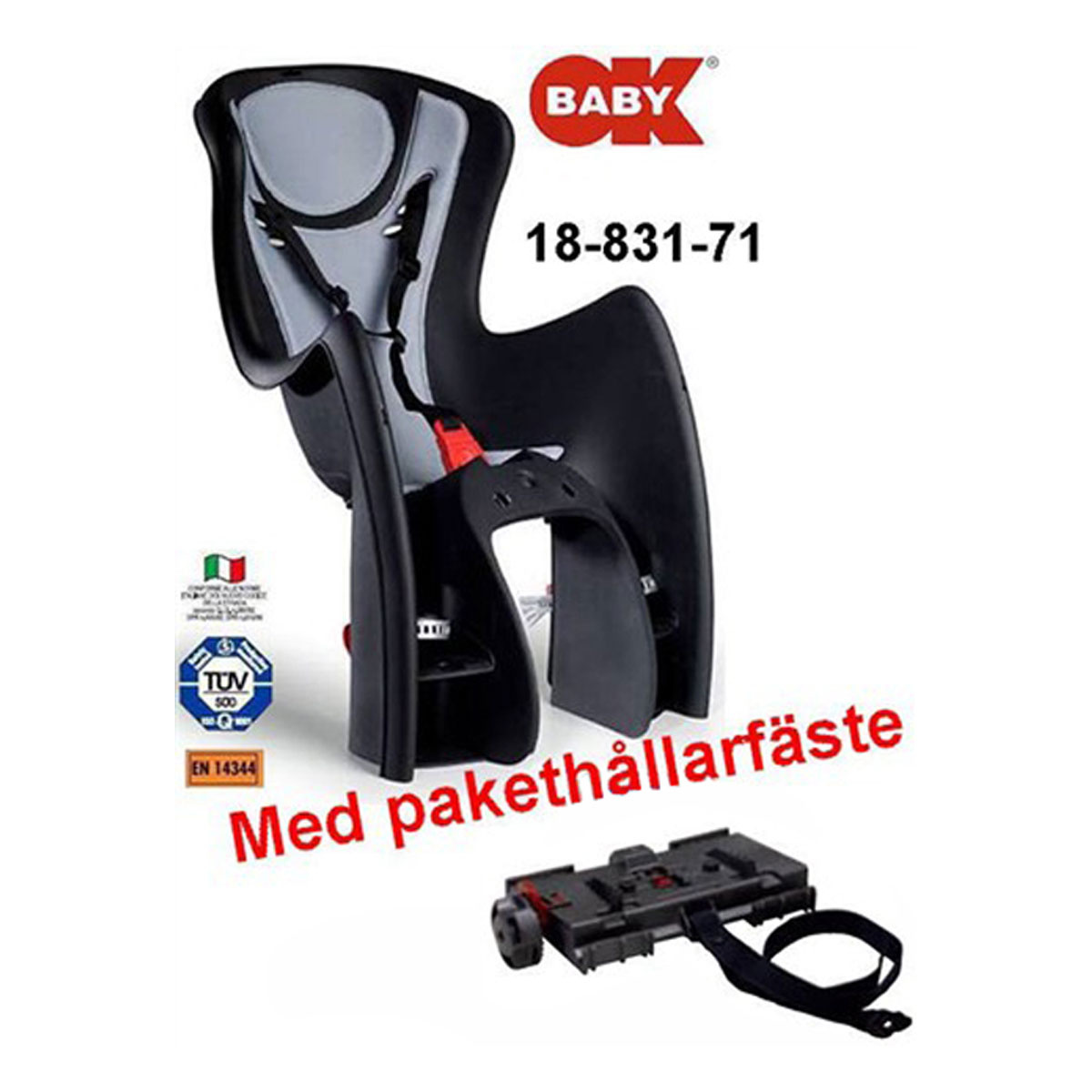 Barnstol Body-Shield Svart Pakethållare