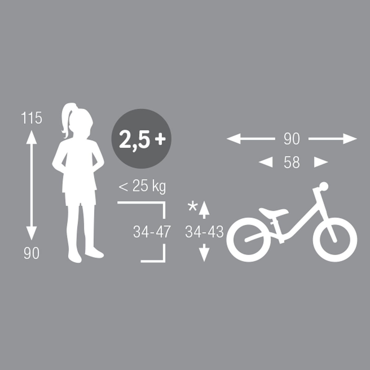 PUKY LR 1L Rosa med broms