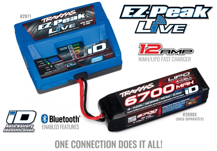 Traxxas Batteriladdare EZ-Peak Live 12A NiMH/LiPo 2-4S Laddare Auto ID
