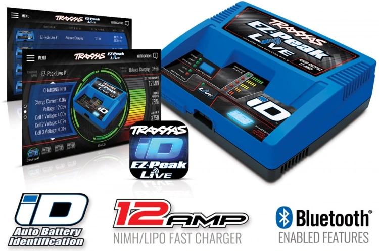 Traxxas Batteriladdare EZ-Peak Live 12A NiMH/LiPo 2-4S Laddare Auto ID