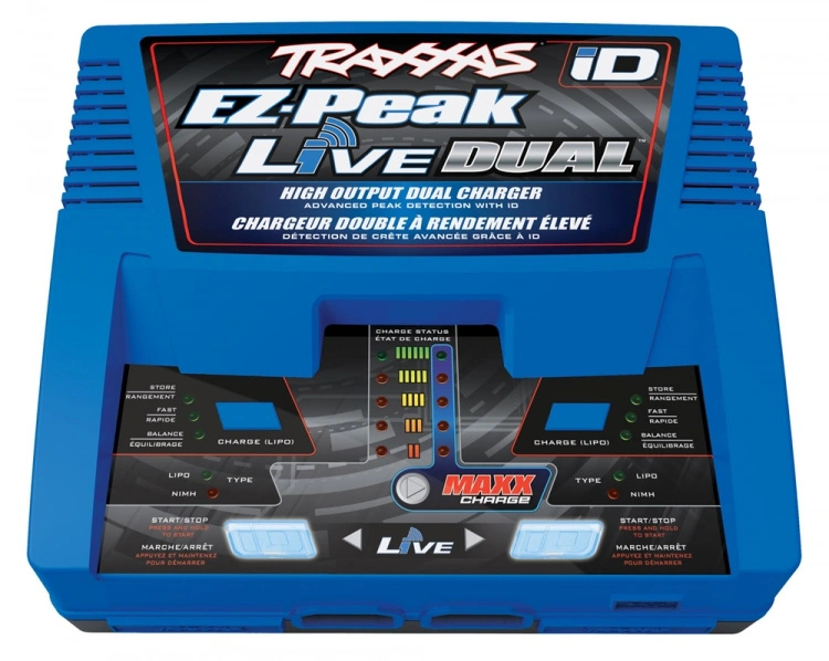 Traxxas Batteriladdare EZ-Peak Live Dual 26A NiMH/LiPo 2-4S Laddare Auto iD