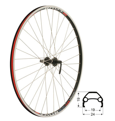 Skeppshult Framhjul 28 tum Svart/Silver Centerlock