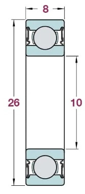 Maskinkullager 6002-2RS 15x32x9 mm