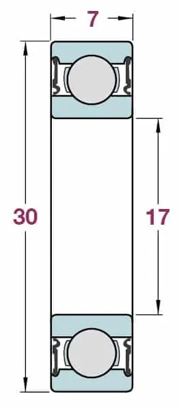 Maskinkullager 6903-2RS 17x30x7 mm