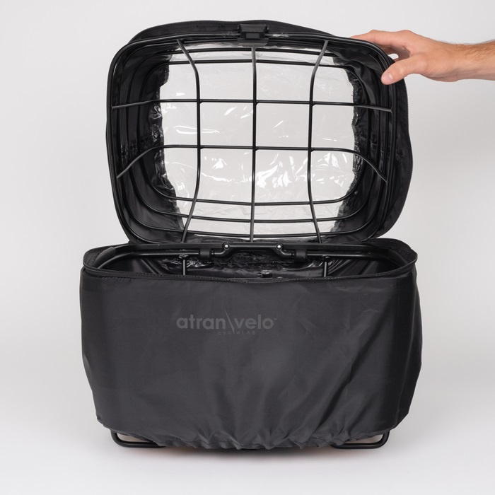 Atranvelo Cykelkorg REGNSKYDD RAINY DUO SVART MED FÖNSTER M