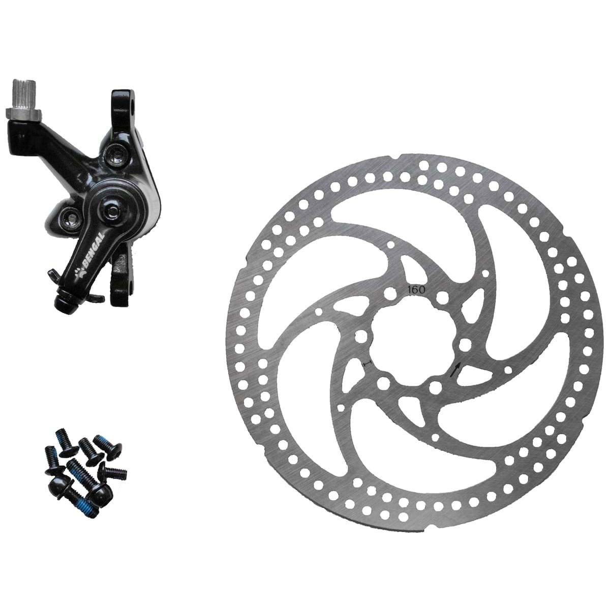 Bromsok mekanisk Höger & Bromsskiva INT 160 mm  