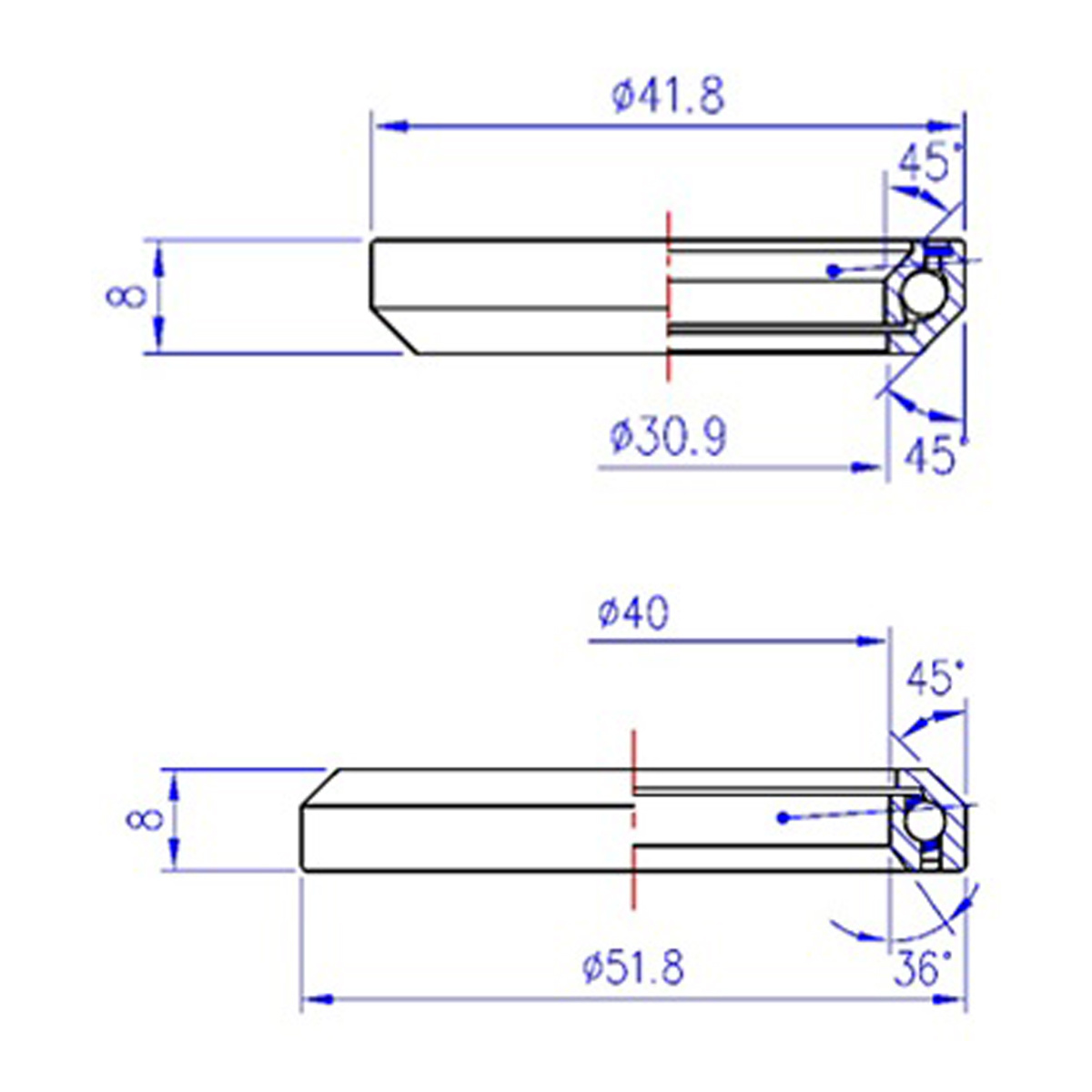 BBB TAREREDSET Styrlager ÖL 1.1/8-41.8mm UL 1.5-51.8mm