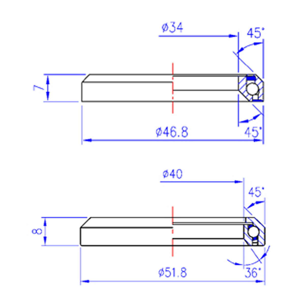 BBB TAREREDSET Styrlager ÖL 1.1/4-46.8mm UL 1.5-51.8mm