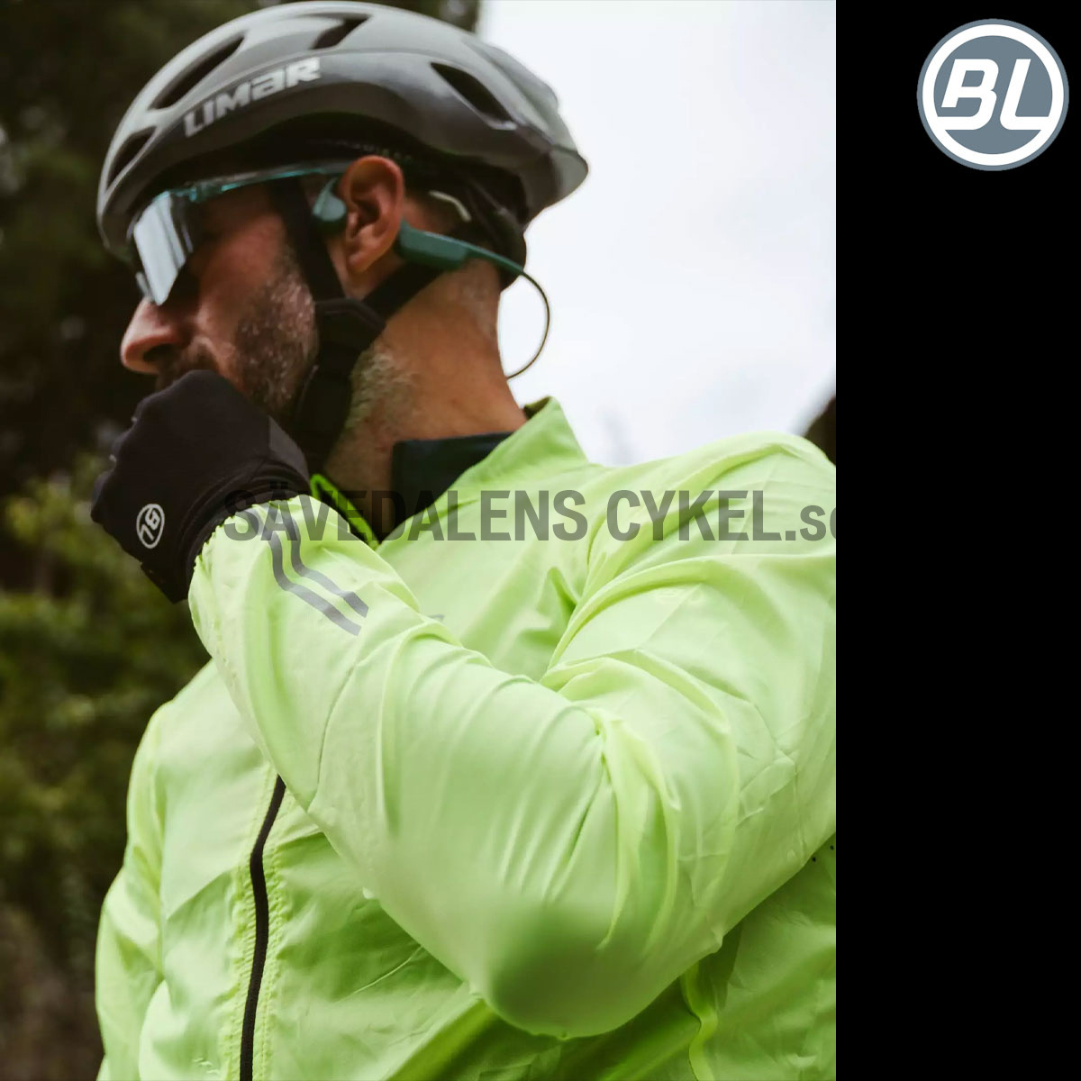 Men's windproof cycling jacket STELVIO Yellow fluo