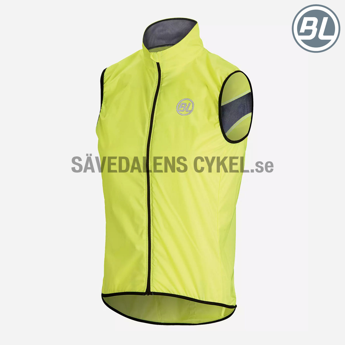 Men's windproof cycling vest STELVIO Yellow fluo