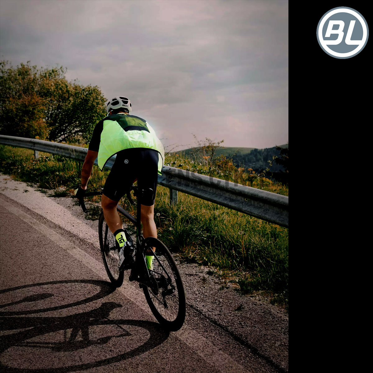 Men's windproof cycling vest STELVIO Yellow fluo